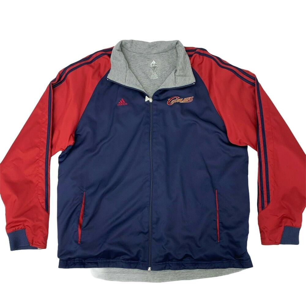 Vintage Cleveland Cavaliers Jacket Mens XL Colorblock Lined Windbreaker Adidas